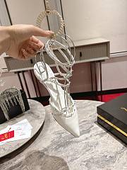 Kitlife Christian Louboutin Bombina Spikes Slingback Flats White - 3