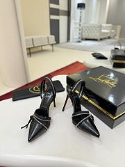 Kitlife Christian Louboutin Women’s 100mm Slingy Zip Leather Pumps Black - 1
