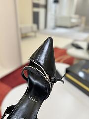 Kitlife Christian Louboutin Women’s 100mm Slingy Zip Leather Pumps Black - 6