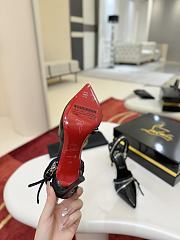 Kitlife Christian Louboutin Women’s 100mm Slingy Zip Leather Pumps Black - 3
