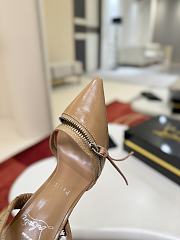 Kitlife Christian Louboutin Women’s 100mm Slingy Zip Leather Pumps Beige - 6
