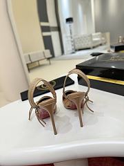 Kitlife Christian Louboutin Women’s 100mm Slingy Zip Leather Pumps Beige - 4