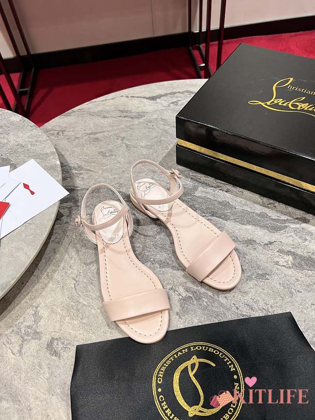 Kitlife Christian Louboutin Sweet Jane Ankle-Strap Sandals Beige - 1