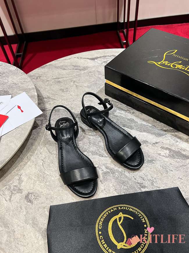 Kitlife Christian Louboutin Sweet Jane Ankle-Strap Sandals Black - 1