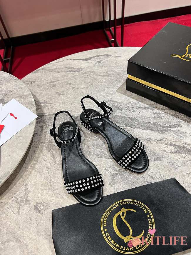 Kitlife Christian Louboutin Sweet Jane Sandal Strass Boum Black - 1