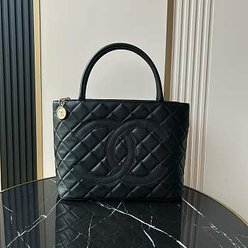 Kitlife Chanel Caviar Quilted Medallion Tote Black 30x14x24cm
