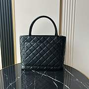 Kitlife Chanel Caviar Quilted Medallion Tote Black 30x14x24cm - 4