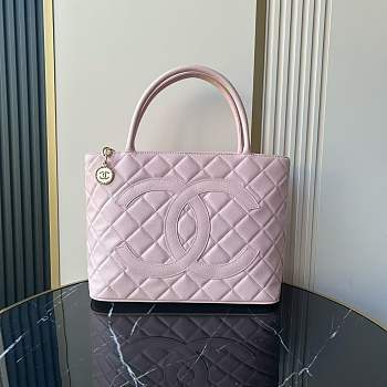 Kitlife Chanel Caviar Quilted Medallion Tote Pink 30x14x24cm