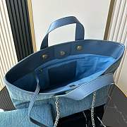 Kitlife Chanel Blue Denim Shopping Bag 31x28x17cm - 3
