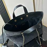 Kitlife Chanel Black Denim Shopping Bag 31x28x17cm - 6