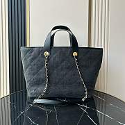 Kitlife Chanel Black Denim Shopping Bag 31x28x17cm - 3