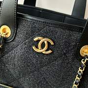 Kitlife Chanel Black Denim Shopping Bag 31x28x17cm - 2