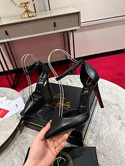 Kitlife Christian Louboutin Black Leather Uptown Ankle Wrap 100 Pumps - 3