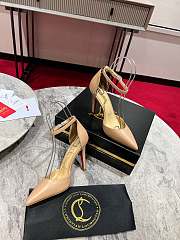 Kitlife Christian Louboutin Beige Leather Uptown Ankle Wrap 100 Pumps - 6