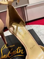 Kitlife Christian Louboutin Beige Leather Uptown Ankle Wrap 100 Pumps - 5