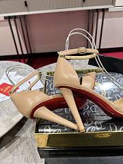 Kitlife Christian Louboutin Beige Leather Uptown Ankle Wrap 100 Pumps - 2