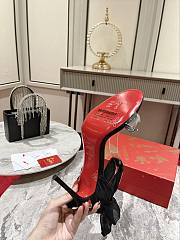 Kitlife Christian Louboutin Astrinodo Crystal Bow Silk Tie 100mm Heels Sandals Black - 6