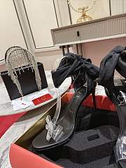 Kitlife Christian Louboutin Astrinodo Crystal Bow Silk Tie 100mm Heels Sandals Black - 3