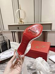 Kitlife Christian Louboutin Astrinodo Crystal Bow Silk Tie 100mm Heels Sandals White - 2