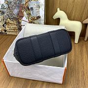 Kitlife Hermes Mini Garden Party Canvas Leather Bag Grey & Black 23cm - 6
