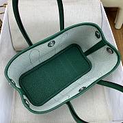 Kitlife Hermes Mini Garden Party Canvas Leather Bag Beige & Green 23cm  - 4