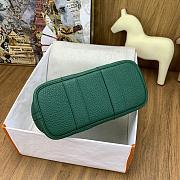 Kitlife Hermes Mini Garden Party Canvas Leather Bag Beige & Green 23cm  - 2