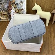 Kitlife Hermes Mini Garden Party Canvas Leather Bag Beige & Gray 23cm - 3