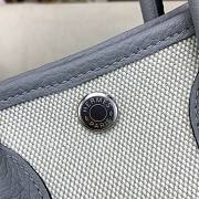 Kitlife Hermes Mini Garden Party Canvas Leather Bag Beige & Gray 23cm - 6