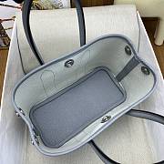 Kitlife Hermes Mini Garden Party Canvas Leather Bag Beige & Gray 23cm - 4