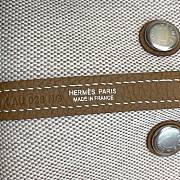 Kitlife Hermes Mini Garden Party Canvas Leather Bag Beige & Brown 23cm  - 2
