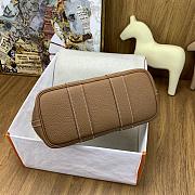 Kitlife Hermes Mini Garden Party Canvas Leather Bag Beige & Brown 23cm  - 3