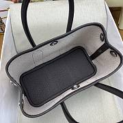 Kitlife Hermes Mini Garden Party Canvas Leather Bag Beige & Black 23cm - 4