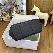 Kitlife Hermes Mini Garden Party Canvas Leather Bag Beige & Black 23cm - 2