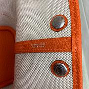 Kitlife Hermes Mini Garden Party Canvas Leather Bag Beige & Orange 23cm  - 5