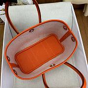 Kitlife Hermes Mini Garden Party Canvas Leather Bag Beige & Orange 23cm  - 4