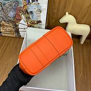 Kitlife Hermes Mini Garden Party Canvas Leather Bag Beige & Orange 23cm  - 3