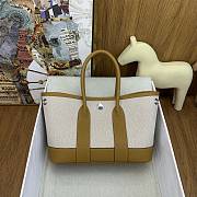 Kitlife Hermes Mini Garden Party Canvas Leather Bag Beige & Caramel 23cm  - 1