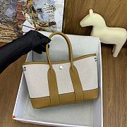 Kitlife Hermes Mini Garden Party Canvas Leather Bag Beige & Caramel 23cm  - 2