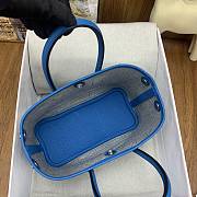 Kitlife Hermes Mini Garden Party Canvas Leather Bag Beige & Blue 23cm  - 4