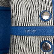 Kitlife Hermes Mini Garden Party Canvas Leather Bag Beige & Blue 23cm  - 3