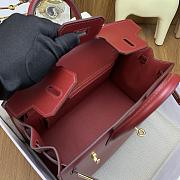 Kitlife Hermes Kelly Bag Burgundy Box Calf Leather - 25cm - 6