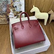 Kitlife Hermes Kelly Bag Burgundy Box Calf Leather - 25cm - 2