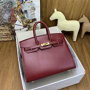 Kitlife Hermes Kelly Bag Burgundy Box Calf Leather - 25cm - 1