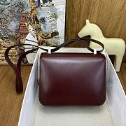 Kitlife Hermes Constance 24cm Box Leather 57 Bordeaux Burgundy Bag Silver Buckle - 5