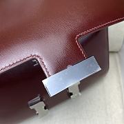 Kitlife Hermes Constance 24cm Box Leather 57 Bordeaux Burgundy Bag Silver Buckle - 2