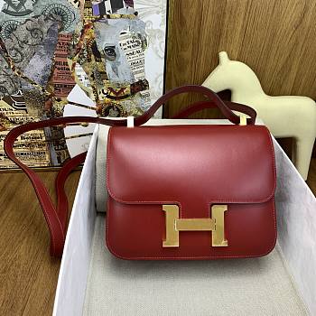 Kitlife Hermes Constance 24cm Box Leather 57 Bordeaux Red Bag Gold Buckle 