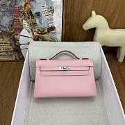 Kitlife Hermes Kelly Mini Bag Light Pink Epsom Leather Silver Buckle 22cm - 1