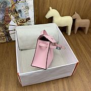 Kitlife Hermes Kelly Mini Bag Light Pink Epsom Leather Silver Buckle 22cm - 6