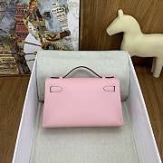 Kitlife Hermes Kelly Mini Bag Light Pink Epsom Leather Silver Buckle 22cm - 4