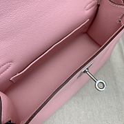 Kitlife Hermes Kelly Mini Bag Light Pink Epsom Leather Silver Buckle 22cm - 2